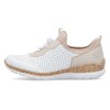 Pantofi dama - alb, bej, roz, Rieker - relax, confort - N4286-80-Alb-Bej-Roz