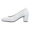 Pantofi dama - alb, Rieker - toc mediu - 41057-80-Alb