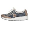 Pantofi dama - albastru, gri, alb, Rieker - relax, confort - N5596-14-Albastru-Gri-Alb