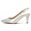 Pantofi dama - argintiu, Filippo - toc mediu - DP4499-23-SI-Argintiu