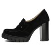 Pantofi piele intoarsa dama - negru, Filippo - toc mediu - DP4671-24-BK-Negru