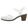 Pantofi piele naturala dama - alb, Rieker - toc mediu - 40991-80-Alb