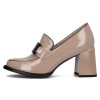 Pantofi piele naturala dama - bej, Filippo - toc mediu - DP4901-24-BE-Bej