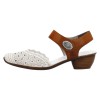 Pantofi piele naturala dama - bej, maro, Rieker - toc mic - 43703-60-Bej-Maro
