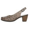 Pantofi piele naturala dama - bej, Rieker - toc mediu - 40981-64-Bej