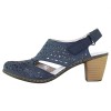 Pantofi piele naturala dama - bleumarin, Rieker - toc mediu - 40977-14-Blue