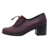 Pantofi piele naturala dama - bordo, Nicolis - toc mediu - 124494-Bordo