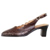 Pantofi piele naturala dama - maro, Nicolis - toc mediu - 55084-Maro