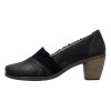 Pantofi piele naturala dama - negru, Rieker - toc mediu - 40911-00-Negru