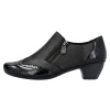 Pantofi piele naturala dama - negru, Rieker - toc mic - 41757-00-Negru