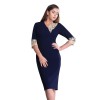 Rochie dama de ocazie eleganta - albastru, Per Donna - midi - Mirela-81251-Albastru