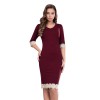 Rochie dama de ocazie eleganta - bordo, Per Donna - midi - Iolanda-71046-Bordo