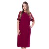 Rochie dama de ocazie eleganta cu dantela - bordo, Per Donna - midi - Eloise-91465-Bordo