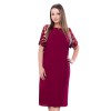 Rochie dama de ocazie eleganta cu dantela - bordo, Per Donna - midi - Eloise-91465-Bordo