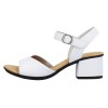 Sandale piele naturala dama - alb, Rieker - toc mediu - 64650-80-Alb