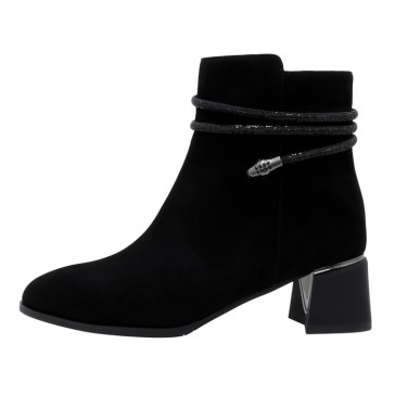 Botine piele intoarsa dama elegante negru Epica iarna K3K350091-01-I-Negru