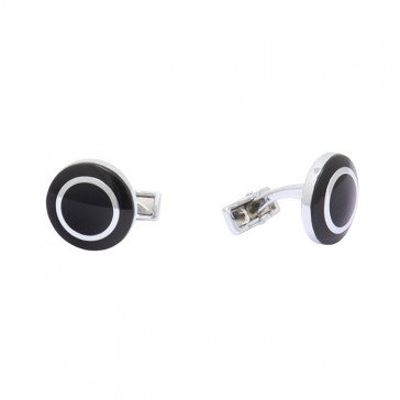 Butoni camasa barbati argintiu negru Gama BTN-GM-0019-Argintiu-Negru