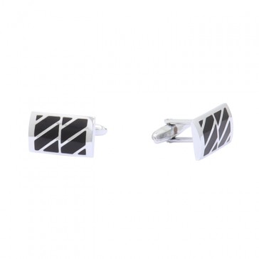 Butoni camasa barbati argintiu negru Gama BTN-GM-0020-Argintiu-Negru