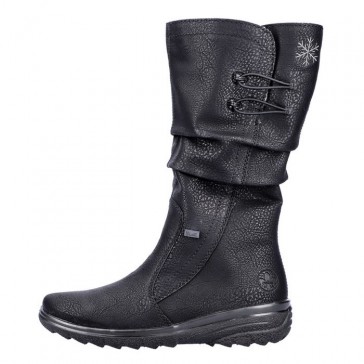 Cizme dama negru Rieker iarna imblanite impermeabil Z7072-00-Negru