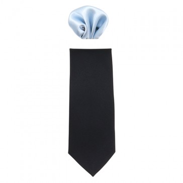 Cravata barbati cu batista negru gri Gama CRVT-GM-0007-Negru-Gri