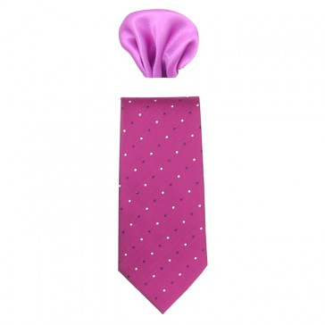 Cravata barbati cu batista pink Gama CRVT-GM-0034-Pink