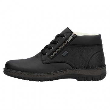 Ghete piele naturala barbati negru Rieker iarna imblanite impermeabil 05108-00-Negru