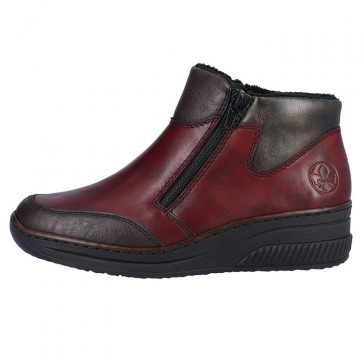 Ghete piele naturala dama bordo maro Rieker iarna 48754-35-Bordo-Maro