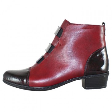 Ghete piele naturala dama bordo Rieker iarna Y07C9-35-Red-combination