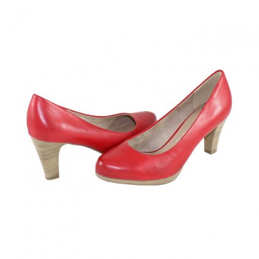 Pantofi piele naturala dama rosu Marco Tozzi toc mediu 2-22408-34-ChiliAntic