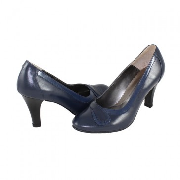 Pantofi piele naturala dama bleumarin Nike Invest toc mediu M596-BLLBox