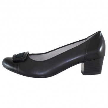 Pantofi piele naturala dama negru Ara shoes toc mic 12-35859-Black