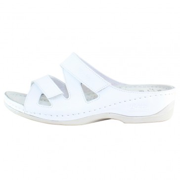 Papuci piele naturala dama alb Dr. Batz medicinali Eni-White