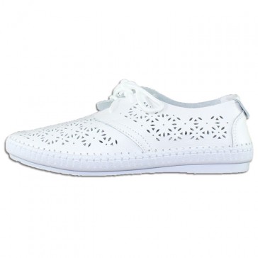 Pantofi piele naturala dama alb Formazione confort 826-white