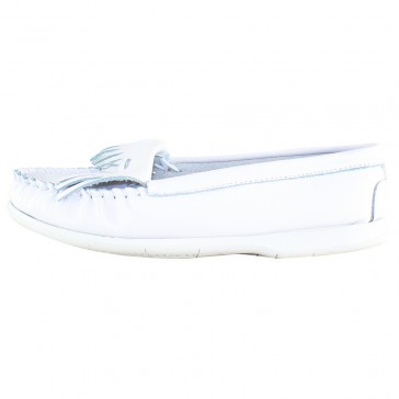 Mocasini piele naturala dama alb Formazione 9913-White