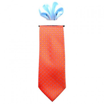 Palomashop-ro-Set-cravata-portocaliu-albastru