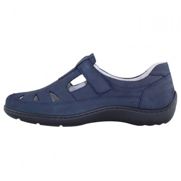 Pantofi piele naturala dama bleumarin Waldlaufer relax confort ortopedic 496510-191-217-Henni