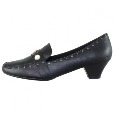 Pantofi dama negru Mae & Mathilda toc mic 17639G-Schwarz