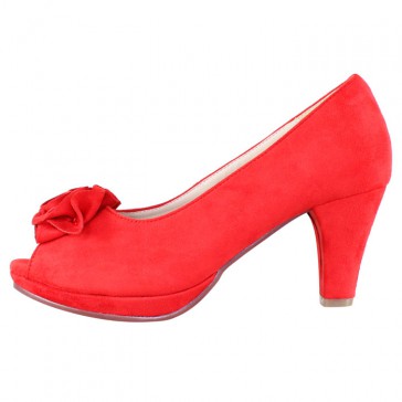 Pantofi dama rosu Andrea Conti toc mediu 1003446-Red