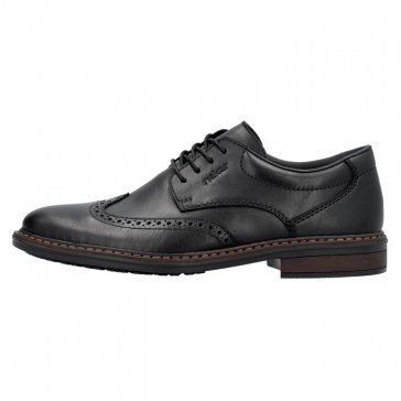 Pantofi eleganti piele naturala barbati negru Rieker relax confort 17620-00-Negru