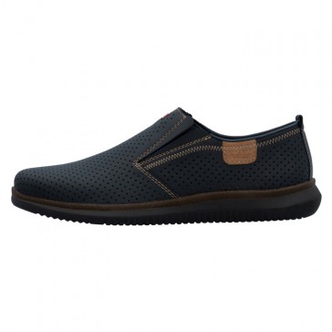 Pantofi piele naturala barbati albastru Rieker relax confort 10452-14-Albastru