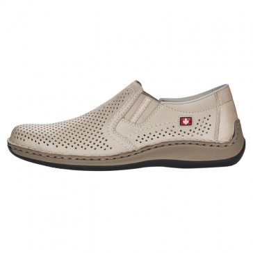 Pantofi piele naturala barbati bej Rieker relax confort 05297-60-Bej