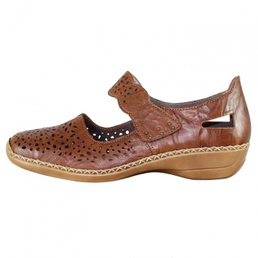 Pantofi piele naturala dama maro Rieker relax confort 41397-22-Brown