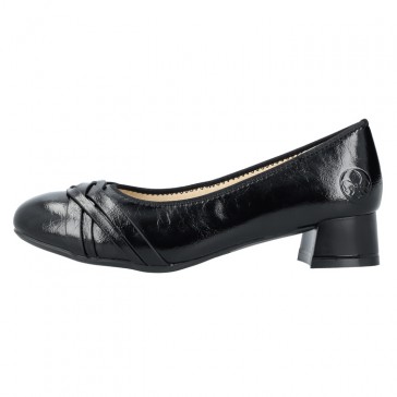 Pantofi piele naturala dama negru Rieker toc mic 45068-00-Negru