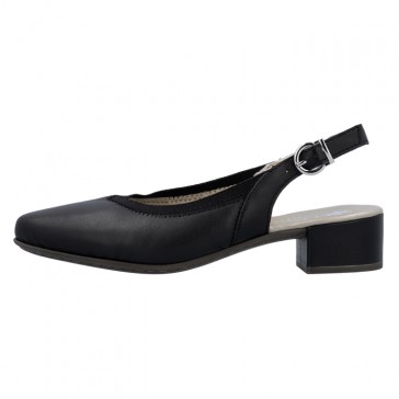Pantofi piele naturala dama negru Rieker toc mic 47063-00-Negru