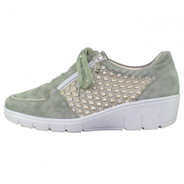 Pantofi piele naturala dama verde Naturlaufer 13851-Gru