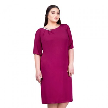 Rochie dama de ocazie eleganta fucsia Per Donna midi Robin-91495-Fucsia