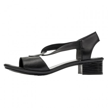 Sandale piele naturala dama negru Rieker toc mic 62662-01-Negru