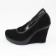 Pantofi piele intoarsa dama negru Agressione toc inalt PUCK-Negru