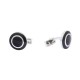 Butoni camasa barbati argintiu negru Gama BTN-GM-0019-Argintiu-Negru