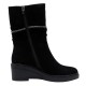 Cizme piele intoarsa dama negru Epica iarna JIJI50091-01-I-Negru